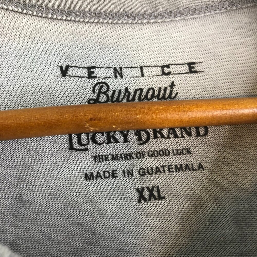 Lucky Brand Shirt Mens XXL Gray Short Sleeve Venice Burnout Baja - Picture 4 of 8